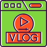 Vlog Filled Icon vector