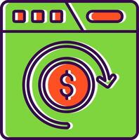 Return of investment Filled Icon vector