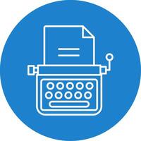máquina de escribir línea circulo color icono vector