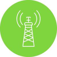 Signal Tower Line Circle color Icon vector