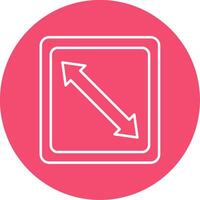 Right Down Line Circle color Icon vector