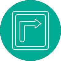 Turn Right Line Circle color Icon vector