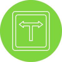 T Junction Line Circle color Icon vector