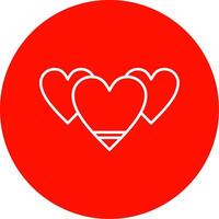 Heart Line Circle color Icon vector