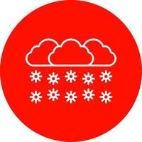 nevando línea circulo color icono vector