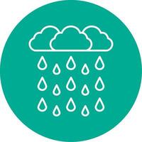 Heavy Rain Line Circle color Icon vector