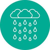 pesado lluvia línea circulo color icono vector