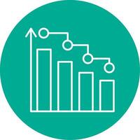 Bar Chart Line Circle color Icon vector