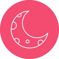 Half Moon Line Circle color Icon vector