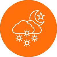 Night Snow Line Circle color Icon vector