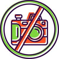 No camera Filled Icon vector