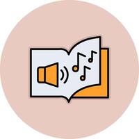 icono de vector de libro de audio