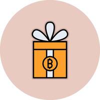 Gift Bitcoin Vector Icon