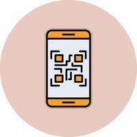 teléfono inteligente qr código vector icono