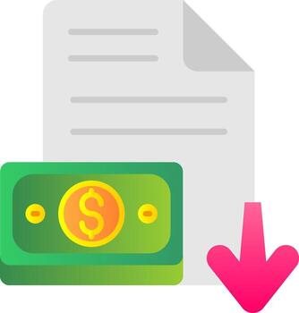 Decrease Flat Gradient Icon vector
