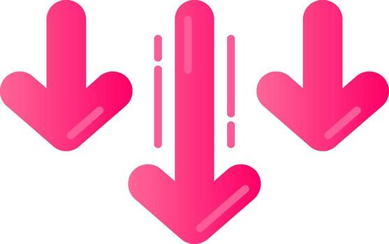Decrease Flat Gradient Icon vector