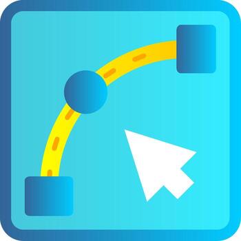 Curve Flat Gradient Icon vector