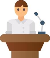 Lecturer Flat Gradient Icon vector