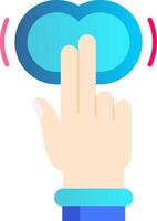 Two Fingers Double Tap Flat Gradient Icon vector