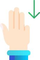 Three Fingers Down Flat Gradient Icon vector