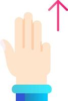 Three Fingers Up Flat Gradient Icon vector