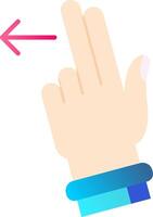 Two Fingers Left Flat Gradient Icon vector