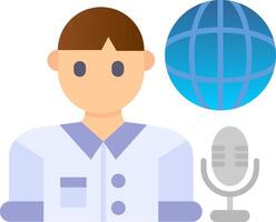 Broadcaster Flat Gradient Icon vector