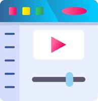 Video player Flat Gradient Icon vector