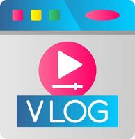 Vlog Flat Gradient Icon vector