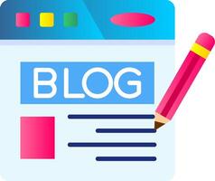 Blog Flat Gradient Icon vector