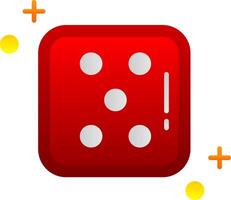 Dice five Flat Gradient Icon vector