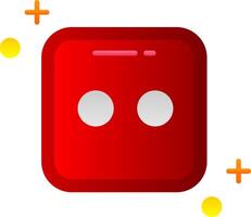 Dice two Flat Gradient Icon vector