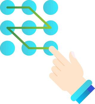 modelo bloquear plano degradado icono vector