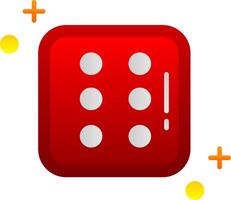 Dice six Flat Gradient Icon vector