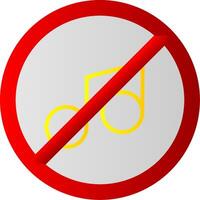 No music Flat Gradient Icon vector