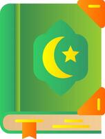 Quran Flat Gradient Icon vector