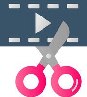 Video editor Flat Gradient Icon vector