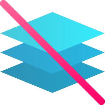 esconder capa plano degradado icono vector