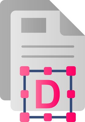 Font Flat Gradient Icon