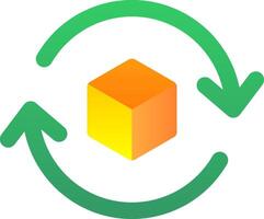 3d rotate 2 Flat Gradient Icon vector