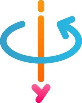 3d rotate y axis Flat Gradient Icon vector