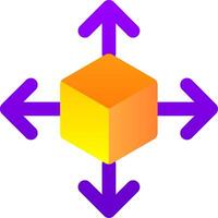 3d move Flat Gradient Icon vector