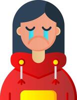 llorar plano degradado icono vector