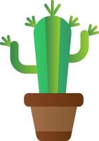 Cactus Flat Gradient Icon vector