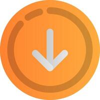 Down Flat Gradient Icon vector