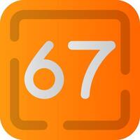 Sixty Seven Flat Gradient Icon vector