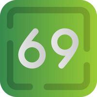 Sixty Nine Flat Gradient Icon vector