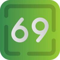 Sixty Nine Flat Gradient Icon vector