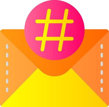 Hash Flat Gradient Icon vector