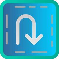 U turn Flat Gradient Icon vector